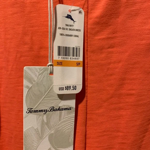 🌴TOMMY BAHAMA Jer-Sheath S/L Dress. NWT - Picture 7 of 7